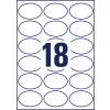Rysunek wykrojnika pojedynczego arkusza A4, Artykuł: 6242-10, Owalne etykiety, Format: 63,5 x 42,3 mm, 18 etykiet/arkusz.