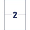 Rysunek wykrawania, pojedynczy arkusz A4, Artykuł: 6604, Uniwersalne etykiety, Format: 210 x 148 mm, 2 etykiety/arkusz.