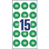 Rysunek pojedynczego arkusza, artykuł: 6943-2026, naklejki kontrolne, format: ⌀ 20 mm, 15 naklejek kontrolnych/arkusz?
