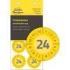 Obraz opakowania z plombą kontrolną: Avery Zweckform plombki kontrolne, artykuł: 6946-2024, format: ⌀ 30 mm, zawartość: 80 plomb kontrolnych / 10 arkuszy, 8 plomb kontrolnych/arkusz.