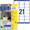 Opakowanie z arkuszem etykiet: Etykiety adresowe Avery Zweckform, Home Office, Małe opakowanie, Artykuł: 7160-10, Format: 63,5 x 38,1 mm, Zastosowanie drukarek: Atramentowe, Laserowe czarno-białe, Kolorowe laserowe, Zawartość: 210 etykiet / 10 arkuszy, 21 etykiet/arkusz.