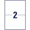 Rysunek sztancowania pojedynczego arkusza A4, Artykuł: 7168-10, Etykiety wysyłkowe, Biuro domowe, Małe opakowanie, Format: 199,6 x 143,5 mm, 2 etykiety/arkusz.
