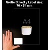 Porównanie rozmiaru z dłonią, artykuł: AS0722440, arkusz etykiet na rolce, format: 54 x 70 mm, kolor: biały?