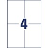 Rysunek sztancy pojedynczy arkusz A4, artykuł: B3483-50, ultraodporne etykiety foliowe, format: 105 x 148 mm, 4 etykiety/arkusz.
