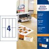 Opakowanie z arkuszem kart: Avery Zweckform Kartki stołowe, Artykuł: C32253-25, Format: 110 x 40 mm, Przeznaczenie do druku: Inkjet, laser kolorowy, laser czarno-biały, kopiarka, Zawartość: 100 kart / 25 arkuszy, 4 karty/arkusz.