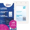 Opakowanie kartonowych holderów na identyfikatory Avery XL z przykładowym identyfikatorem i dużą cyfrą 4?