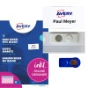 Zestaw identyfikatorów imiennych Avery z magnetycznymi identyfikatorami, wkładkami i niebieskim opakowaniem?