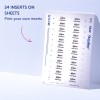 Obraz przedstawia arkusz wkładek Avery z tekstem informującym o możliwości wydrukowania własnych wkładek. Na arkuszu widoczne są 24 wkładki, które zawierają logo Avery oraz imię i nazwisko 'Paul Meyer'.