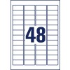Rysunek wykroju pojedynczego arkusza A4, artykuł: J4778-10, odporne na warunki atmosferyczne etykiety foliowe, format: 45,7 x 21,2 mm, 48 etykiet/arkusz.