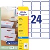 Ilustracja na opakowaniu z arkuszem etykiet: Avery Zweckform Adress-Etiketten, Artykuł: J8159-25, Format: 63,5 x 33,9 mm, Nadaje się do: Drukarki atramentowe, Zawartość: 600 etykiet / 25 arkuszy, 24 etykiety/arkusz.