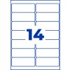 Rysunek sztancy, pojedynczy arkusz A4, artykuł: J8163-25, etykiety adresowe, format: 99,1 x 38,1 mm, 14 etykiet/arkusz.