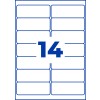 Rysunek wykrojnika pojedynczy arkusz A4, artykuł: J8563-25, etykiety adresowe, format: 99,1 x 38,1 mm, 14 etykiet/arkusz.