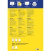 Obraz przedstawia informacje i instrukcje dotyczące drukowalnych arkuszy magnetycznych, w tym projekt, wskazówki dotyczące użytkowania oraz informacje kontaktowe w wielu językach.