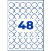 Rysunek wykrojnika Pojedynczy arkusz A4, Artykuł: L4716REV-20, Etykiety odporne na warunki atmosferyczne, usuwalne, Format: ⌀ 30 mm, 48 etykiet/arkusz?