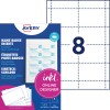 Opakowanie z arkuszem etykiet: Avery Zweckform, artykuł: L4728-20, wkładane identyfikatory, format: 60 x 90 mm, odpowiednie do drukarek: atramentowych, laserowych kolorowych, laserowych czarno-białych, kopiarki, zawartość: 160 wkładanych identyfikatorów / 20 arkuszy, 8 kart/arkusz.