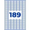 Rysunek wykrawający pojedynczy arkusz A4, Artykuł: L4731REV-65, Etykiety uniwersalne, Format: 25,4 x 10 mm, 189 etykiet/arkusz.