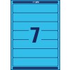 Rysunek wykroju pojedynczego arkusza A4, Artykuł: L4763-20, Etykiety na segregatory, Format: 38 x 192 mm, 7 etykiet/arkusz