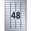 Rysunek wykroju, pojedyńcza kartka A4, Artykuł: L6009-8, Etykiety na tabliczki znamionowe, Format: 45,7 x 21,2 mm, 48 etykiet/arkusz.