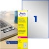 Opakowanie z arkuszem etykiet: Tabliczki znamionowe Avery Zweckform, Artykuł: L6013-8, Format: 210 x 297 mm, Zastosowanie do drukarek: Laser czarno-białe, Zawartość: 8 etykiet / 8 arkuszy, 1 etykieta/arkusz.