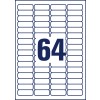 Rysunek sztancowania pojedynczego arkusza A4, Artykuł: L6021REV-25, Etykiety do zakładek szybkiego wglądu, Format: 45,7 x 16,9 mm, 64 etykiety/arkusz.