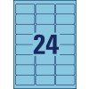 Rysunek sztancy, pojedynczy arkusz A4, Artykuł: L6032-20, kolorowe etykiety, odrywalne, format: 63,5 x 33,9 mm, 24 etykiety/arkusz.
