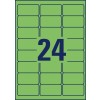 Rysunek wykrojnika, pojedynczy arkusz A4, artykuł: L6033-20, kolorowe etykiety, odklejane, format: 63,5 x 33,9 mm, 24 etykiety/arkusz.