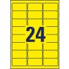 Rysunek wykrojnika pojedynczego arkusza A4, Artykuł: L6035-20, Kolorowe etykiety, odklejane, Format: 63,5 x 33,9 mm, 24 etykiety/arkusz