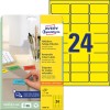 Opakowanie z arkuszem etykiet: Avery Zweckform Kolorowe etykiety, odklejalne, Artykuł: L6035-20, Format: 63,5 x 33,9 mm, Nadaje się do druku: Inkjet, Laser czarno-biały, Kolorowy laser, Zawartość: 480 etykiet / 20 arkuszy, 24 etykiety/arkusz.
