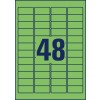 Rysunek wykrojnika pojedynczego arkusza A4, artykuł: L6040-20, kolorowe etykiety, usuwalne, format: 45,7 x 21,2 mm, 48 etykiet/arkusz.