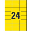 Rysunek wykroju pojedynczej kartki A4, Artykuł: L6131-20, etykiety z folii odpornej na warunki atmosferyczne, format: 70 x 37 mm, 24 etykiety/arkusz.