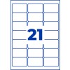 Rysunek wycinany pojedynczy arkusz A4, Produkt: L7060-20, odporne na warunki atmosferyczne etykiety foliowe, Format: 63,5 x 38,1 mm, 21 etykiet/arkusz.
