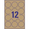 Rysunek wykroju pojedynczego arkusza A4, Artykuł: L7106-25, Etykiety w kolorze naturalnego brązu, Format: ⌀ 60 mm, 12 etykiet/arkusz.