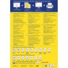 Ten obraz przedstawia instrukcje i informacje o technologii drukowania etykiet Avery, w tym opisy w wielu językach, funkcje technologii ultragrid oraz różne formaty etykiet dla drukarek laserowych i atramentowych.