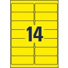 Rysunek wykrojnika pojedynczego arkusza A4, artykuł: L7263Y-25, etykiety w kolorach specjalnych, format: 99,1 x 38,1 mm, 14 etykiet/arkusz.