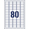 Rysunek wykroju pojedynczej kartki A4, Artykuł: L7632-25, Mini-etykiety organizacyjne, Format: 35,6 x 16,9 mm, 80 etykiet/arkusz