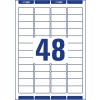Rysunek wykroju pojedynczej kartki A4, artykuł: L7636-25, etykiety adresowe, format: 45,7 x 21,2 mm, 48 etykiet/kartkę.