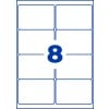 Rysunek wykroju, pojedynczy arkusz A4, artykuł: L7765-40, etykiety o wysokim połysku, format: 99,1 x 67,7 mm, 8 etykiet/arkusz.