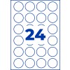 Rysunek tłoczeniowy pojedynczego arkusza A4, Artykuł: L7780-25, Przezroczyste etykiety, Format: ⌀ 40 mm, 24 etykiety/arkusz.