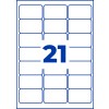 Rysunek wykrojnika arkusz pojedynczy A4, Artykuł: L7782-25, Przezroczyste etykiety, Format: 63,5 x 38,1 mm, 21 etykiet/arkusz.