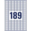 Rysunek wykrojnika Pojedynczy arkusz A4, Artykuł: L7871-20, Mocno przylepne etykiety papierowe, Format: 25,4 x 10 mm, 189 etykiet/arkusz.