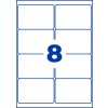 Rysunek wykrojnika pojedynczego arkusza A4, artykuł: L7914-40, Ultra-Wytrzymałe Etykiety Foliowe, format: 99,1 x 67,7 mm, 8 etykiet/arkusz.