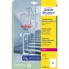 Opakowanie: Avery Zweckform Etykiety Antymikrobiologiczne, Artykuł: L8012REV-10, Format: 210 x 148 mm, Zastosowanie drukarek: Laser czarno/biały, Kolorowy laser, Zawartość: 20 etykiet / 10 arkuszy, 2 etykiety/arkusz.