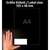 Porównanie rozmiaru z ręką, Artykuł: LR3424-10, arkusz etykiet z recyklingu, Home Office, małe opakowanie, format: 105 x 48 mm, kolor: naturalna biel?