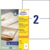Opakowanie z arkuszem etykiet: Avery Zweckform Recycling Universal-Etiketten, artykuł: LR3655, format: 210 x 148 mm, do drukarek: atramentowych, laser s/w, kolorowych laserowych, zawartość: 200 etykiet / 100 arkuszy, 2 etykiety/arkusz.