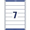 Rysunek sztancy Pojedynczy arkusz A4, Artykuł: LR4760-25, Recyklingowe etykiety do segregatorów, Format: 38 x 192 mm, 7 etykiet/arkusz