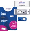Opakowanie z arkuszem etykiet: Avery Zweckform, artykuł: POL30MA66-10DR, magnetyczne identyfikatory, format: 70 x 30 mm, do drukarek: kolorowy laser, czarno-biały laser, atrament, zawartość: 10 identyfikatorów / 36 wkładek / 2 arkusze, 18 kart/arkusz.