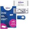 Opakowanie z arkuszem etykiet: Avery Zweckform, produkt: POL30MA66-5DR, magnetyczne identyfikatory, format: 70 x 30 mm, odpowiednie do drukarek: laser kolorowy, laser czarno-biały, atramentowy, zawartość: 5 identyfikatorów / 18 wsuwek / 1 arkusz, 18 kart/arkusz?