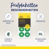 Obraz przedstawia opakowanie produktu z etykietami kontrolnymi z takimi cechami jak wodoodporność, solidność, zabezpieczenie przed manipulacją, neutralność klimatyczna i produkowane w Niemczech, przeznaczone do użytku w 2026 roku.