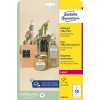 Opakowanie: Avery Zweckform, Produkt: T3001-10, Format: 90 x 50 mm, Zastosowanie do drukarek: laser czarno-biały, laser kolorowy, Zawartość: 100 zawieszek / 10 arkuszy, 10 zawieszek/arkusz